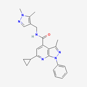 6-cyclopropyl-N-[(1,5-dimethyl-1H-pyrazol-4-yl)methyl]-3-methyl-1-phenyl-1H-pyrazolo[3,4-b]pyridine-4-carboxamide