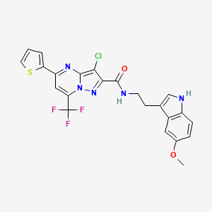 molecular formula C23H17ClF3N5O2S B4379276 3-chloro-N-[2-(5-methoxy-1H-indol-3-yl)ethyl]-5-(2-thienyl)-7-(trifluoromethyl)pyrazolo[1,5-a]pyrimidine-2-carboxamide 