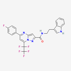 molecular formula C25H17F6N5O B4379286 5-(4-fluorophenyl)-N-[2-(1H-indol-3-yl)ethyl]-7-(1,1,2,2,2-pentafluoroethyl)pyrazolo[1,5-a]pyrimidine-2-carboxamide 