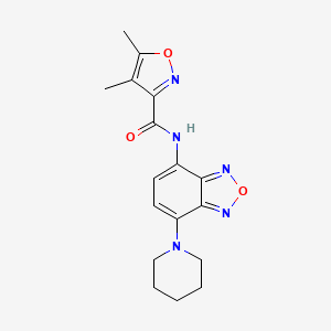 molecular formula C17H19N5O3 B4379299 4,5-DIMETHYL-N-(7-PIPERIDINO-2,1,3-BENZOXADIAZOL-4-YL)-3-ISOXAZOLECARBOXAMIDE 