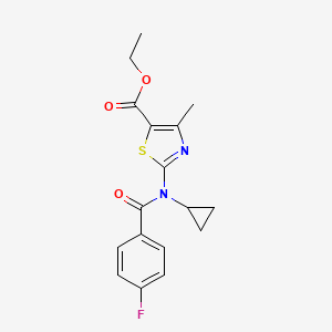 molecular formula C17H17FN2O3S B4379328 ethyl 2-[cyclopropyl(4-fluorobenzoyl)amino]-4-methyl-1,3-thiazole-5-carboxylate 