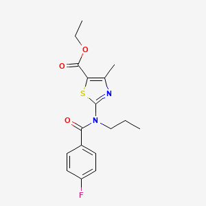 ethyl 2-[(4-fluorobenzoyl)(propyl)amino]-4-methyl-1,3-thiazole-5-carboxylate