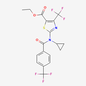 ethyl 2-{cyclopropyl[4-(trifluoromethyl)benzoyl]amino}-4-(trifluoromethyl)-1,3-thiazole-5-carboxylate