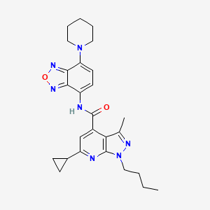 1-BUTYL-6-CYCLOPROPYL-3-METHYL-N-(7-PIPERIDINO-2,1,3-BENZOXADIAZOL-4-YL)-1H-PYRAZOLO[3,4-B]PYRIDINE-4-CARBOXAMIDE