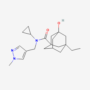 molecular formula C21H31N3O2 B4379393 N-cyclopropyl-3-ethyl-5-hydroxy-N-[(1-methyl-1H-pyrazol-4-yl)methyl]adamantane-1-carboxamide 