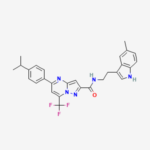 molecular formula C28H26F3N5O B4379429 5-(4-isopropylphenyl)-N-[2-(5-methyl-1H-indol-3-yl)ethyl]-7-(trifluoromethyl)pyrazolo[1,5-a]pyrimidine-2-carboxamide 