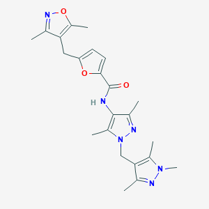 5-[(3,5-dimethyl-4-isoxazolyl)methyl]-N-{3,5-dimethyl-1-[(1,3,5-trimethyl-1H-pyrazol-4-yl)methyl]-1H-pyrazol-4-yl}-2-furamide