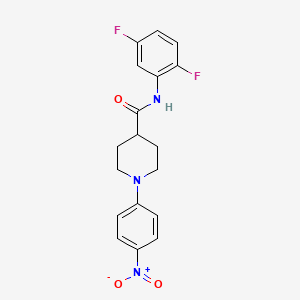 molecular formula C18H17F2N3O3 B4379453 N-(2,5-difluorophenyl)-1-(4-nitrophenyl)-4-piperidinecarboxamide 