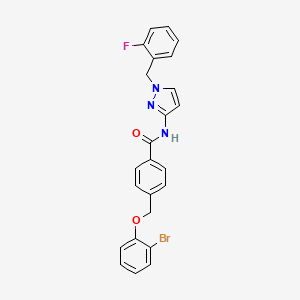 molecular formula C24H19BrFN3O2 B4379526 4-[(2-bromophenoxy)methyl]-N-[1-(2-fluorobenzyl)-1H-pyrazol-3-yl]benzamide 