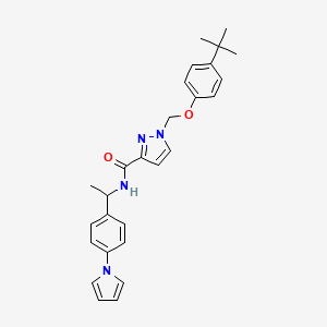 molecular formula C27H30N4O2 B4379533 1-{[4-(TERT-BUTYL)PHENOXY]METHYL}-N~3~-{1-[4-(1H-PYRROL-1-YL)PHENYL]ETHYL}-1H-PYRAZOLE-3-CARBOXAMIDE 