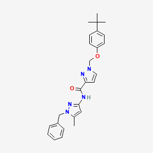 molecular formula C26H29N5O2 B4379534 N-(1-BENZYL-5-METHYL-1H-PYRAZOL-3-YL)-1-{[4-(TERT-BUTYL)PHENOXY]METHYL}-1H-PYRAZOLE-3-CARBOXAMIDE 