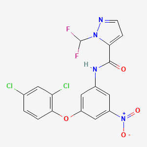 molecular formula C17H10Cl2F2N4O4 B4379548 N-[3-(2,4-dichlorophenoxy)-5-nitrophenyl]-1-(difluoromethyl)-1H-pyrazole-5-carboxamide 