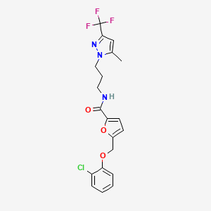 5-[(2-chlorophenoxy)methyl]-N-{3-[5-methyl-3-(trifluoromethyl)-1H-pyrazol-1-yl]propyl}-2-furamide