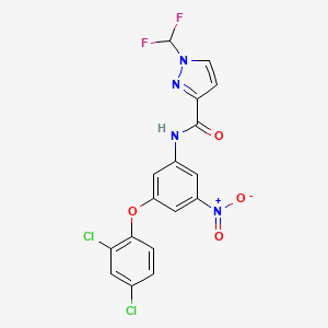 molecular formula C17H10Cl2F2N4O4 B4379560 N~3~-[3-(2,4-DICHLOROPHENOXY)-5-NITROPHENYL]-1-(DIFLUOROMETHYL)-1H-PYRAZOLE-3-CARBOXAMIDE 