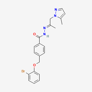 4-[(2-BROMOPHENOXY)METHYL]-N'-[(E)-1-METHYL-2-(5-METHYL-1H-PYRAZOL-1-YL)ETHYLIDENE]BENZOHYDRAZIDE