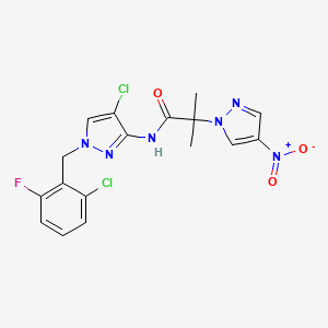 N~1~-[4-CHLORO-1-(2-CHLORO-6-FLUOROBENZYL)-1H-PYRAZOL-3-YL]-2-METHYL-2-(4-NITRO-1H-PYRAZOL-1-YL)PROPANAMIDE