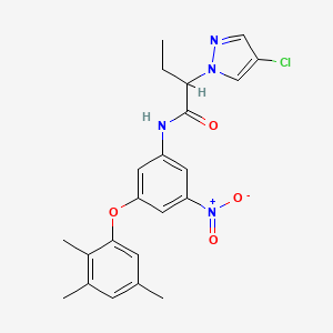 2-(4-chloro-1H-pyrazol-1-yl)-N-[3-nitro-5-(2,3,5-trimethylphenoxy)phenyl]butanamide