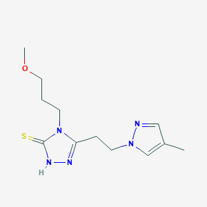 molecular formula C12H19N5OS B4379616 4-(3-METHOXYPROPYL)-5-[2-(4-METHYL-1H-PYRAZOL-1-YL)ETHYL]-4H-1,2,4-TRIAZOL-3-YLHYDROSULFIDE 