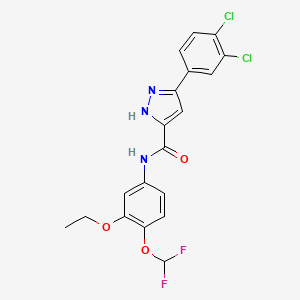 5-(3,4-dichlorophenyl)-N-[4-(difluoromethoxy)-3-ethoxyphenyl]-1H-pyrazole-3-carboxamide