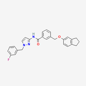 3-[(2,3-dihydro-1H-inden-5-yloxy)methyl]-N-[1-(3-fluorobenzyl)-1H-pyrazol-3-yl]benzamide