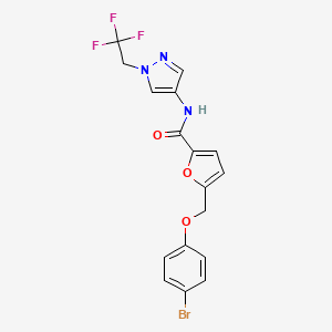 molecular formula C17H13BrF3N3O3 B4379675 5-[(4-bromophenoxy)methyl]-N-[1-(2,2,2-trifluoroethyl)-1H-pyrazol-4-yl]-2-furamide 