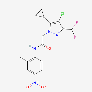 2-[4-chloro-5-cyclopropyl-3-(difluoromethyl)-1H-pyrazol-1-yl]-N-(2-methyl-4-nitrophenyl)acetamide