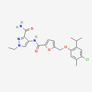 4-[({5-[(4-CHLORO-2-ISOPROPYL-5-METHYLPHENOXY)METHYL]-2-FURYL}CARBONYL)AMINO]-1-ETHYL-1H-PYRAZOLE-3-CARBOXAMIDE