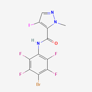 molecular formula C11H5BrF4IN3O B4379726 N-(4-bromo-2,3,5,6-tetrafluorophenyl)-4-iodo-1-methyl-1H-pyrazole-5-carboxamide 