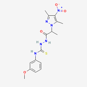 2-[2-(3,5-DIMETHYL-4-NITRO-1H-PYRAZOL-1-YL)PROPANOYL]-N-(3-METHOXYPHENYL)-1-HYDRAZINECARBOTHIOAMIDE