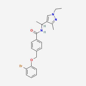 4-[(2-bromophenoxy)methyl]-N-[1-(1-ethyl-3-methyl-1H-pyrazol-4-yl)ethyl]benzamide