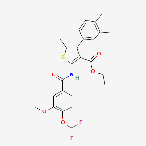 ethyl 2-{[4-(difluoromethoxy)-3-methoxybenzoyl]amino}-4-(3,4-dimethylphenyl)-5-methyl-3-thiophenecarboxylate