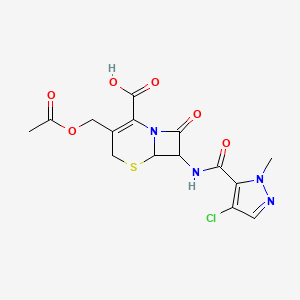 molecular formula C15H15ClN4O6S B4379787 3-[(acetyloxy)methyl]-7-{[(4-chloro-1-methyl-1H-pyrazol-5-yl)carbonyl]amino}-8-oxo-5-thia-1-azabicyclo[4.2.0]oct-2-ene-2-carboxylic acid 