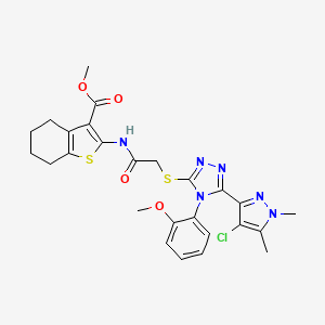 METHYL 2-[(2-{[5-(4-CHLORO-1,5-DIMETHYL-1H-PYRAZOL-3-YL)-4-(2-METHOXYPHENYL)-4H-1,2,4-TRIAZOL-3-YL]SULFANYL}ACETYL)AMINO]-4,5,6,7-TETRAHYDRO-1-BENZOTHIOPHENE-3-CARBOXYLATE