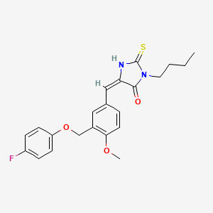 3-BUTYL-5-((E)-1-{3-[(4-FLUOROPHENOXY)METHYL]-4-METHOXYPHENYL}METHYLIDENE)-2-THIOXOTETRAHYDRO-4H-IMIDAZOL-4-ONE