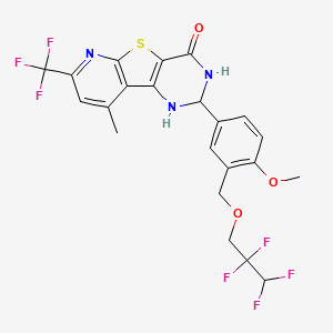 4-[4-methoxy-3-(2,2,3,3-tetrafluoropropoxymethyl)phenyl]-13-methyl-11-(trifluoromethyl)-8-thia-3,5,10-triazatricyclo[7.4.0.02,7]trideca-1(9),2(7),10,12-tetraen-6-one