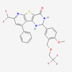 11-(difluoromethyl)-4-[4-methoxy-3-(2,2,2-trifluoroethoxymethyl)phenyl]-13-phenyl-8-thia-3,5,10-triazatricyclo[7.4.0.02,7]trideca-1(9),2(7),10,12-tetraen-6-one