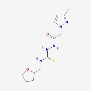 molecular formula C12H19N5O2S B4379871 2-[2-(3-METHYL-1H-PYRAZOL-1-YL)ACETYL]-N-(TETRAHYDRO-2-FURANYLMETHYL)-1-HYDRAZINECARBOTHIOAMIDE 