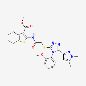 METHYL 2-[(2-{[5-(1,5-DIMETHYL-1H-PYRAZOL-3-YL)-4-(2-METHOXYPHENYL)-4H-1,2,4-TRIAZOL-3-YL]SULFANYL}ACETYL)AMINO]-4,5,6,7-TETRAHYDRO-1-BENZOTHIOPHENE-3-CARBOXYLATE