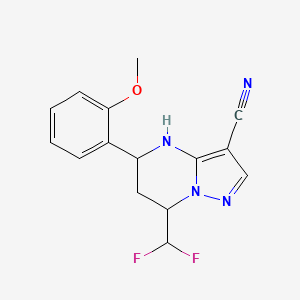 molecular formula C15H14F2N4O B4379938 7-(DIFLUOROMETHYL)-5-(2-METHOXYPHENYL)-4,5,6,7-TETRAHYDROPYRAZOLO[1,5-A]PYRIMIDIN-3-YL CYANIDE 