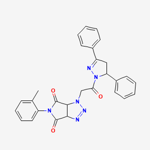 1-[2-(3,5-diphenyl-4,5-dihydro-1H-pyrazol-1-yl)-2-oxoethyl]-5-(2-methylphenyl)-3a,6a-dihydropyrrolo[3,4-d][1,2,3]triazole-4,6(1H,5H)-dione