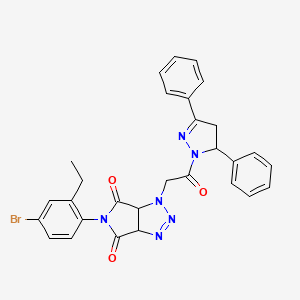 5-(4-bromo-2-ethylphenyl)-1-[2-(3,5-diphenyl-4,5-dihydro-1H-pyrazol-1-yl)-2-oxoethyl]-3a,6a-dihydropyrrolo[3,4-d][1,2,3]triazole-4,6(1H,5H)-dione