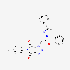 1-[2-(3,5-diphenyl-4,5-dihydro-1H-pyrazol-1-yl)-2-oxoethyl]-5-(4-ethylphenyl)-3a,6a-dihydropyrrolo[3,4-d][1,2,3]triazole-4,6(1H,5H)-dione