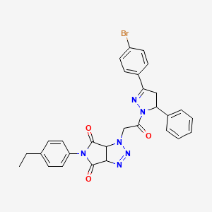 1-{2-[3-(4-bromophenyl)-5-phenyl-4,5-dihydro-1H-pyrazol-1-yl]-2-oxoethyl}-5-(4-ethylphenyl)-3a,6a-dihydropyrrolo[3,4-d][1,2,3]triazole-4,6(1H,5H)-dione