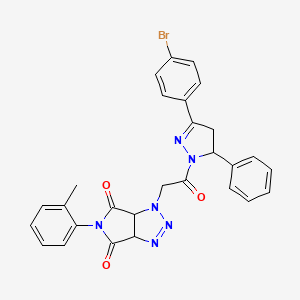 1-{2-[3-(4-bromophenyl)-5-phenyl-4,5-dihydro-1H-pyrazol-1-yl]-2-oxoethyl}-5-(2-methylphenyl)-3a,6a-dihydropyrrolo[3,4-d][1,2,3]triazole-4,6(1H,5H)-dione