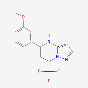 5-(3-methoxyphenyl)-7-(trifluoromethyl)-4,5,6,7-tetrahydropyrazolo[1,5-a]pyrimidine