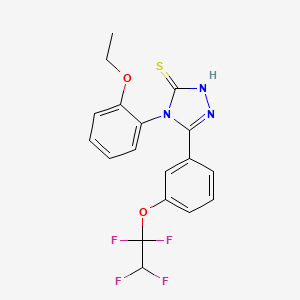 molecular formula C18H15F4N3O2S B4380045 4-(2-ETHOXYPHENYL)-5-[3-(1,1,2,2-TETRAFLUOROETHOXY)PHENYL]-4H-1,2,4-TRIAZOL-3-YLHYDROSULFIDE CAS No. 7168-26-5