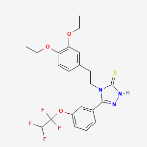 4-(3,4-DIETHOXYPHENETHYL)-5-[3-(1,1,2,2-TETRAFLUOROETHOXY)PHENYL]-4H-1,2,4-TRIAZOL-3-YLHYDROSULFIDE