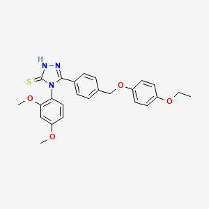 molecular formula C25H25N3O4S B4380052 4-(2,4-DIMETHOXYPHENYL)-5-{4-[(4-ETHOXYPHENOXY)METHYL]PHENYL}-4H-1,2,4-TRIAZOL-3-YLHYDROSULFIDE 