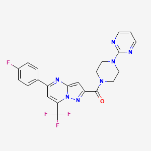 [5-(4-FLUOROPHENYL)-7-(TRIFLUOROMETHYL)PYRAZOLO[1,5-A]PYRIMIDIN-2-YL][4-(2-PYRIMIDINYL)PIPERAZINO]METHANONE