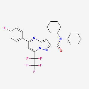 N,N-dicyclohexyl-5-(4-fluorophenyl)-7-(1,1,2,2,2-pentafluoroethyl)pyrazolo[1,5-a]pyrimidine-2-carboxamide